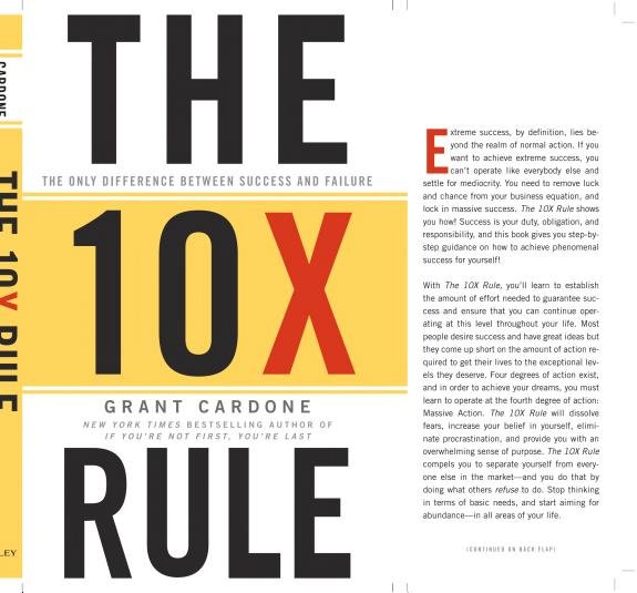 The 10X Rule by Grant Cardone book cover