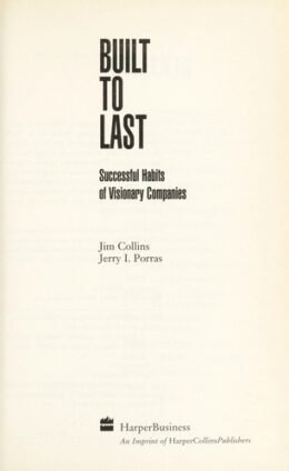 Original cover of Built to Last by Jim Collins and Jerry I. Porras