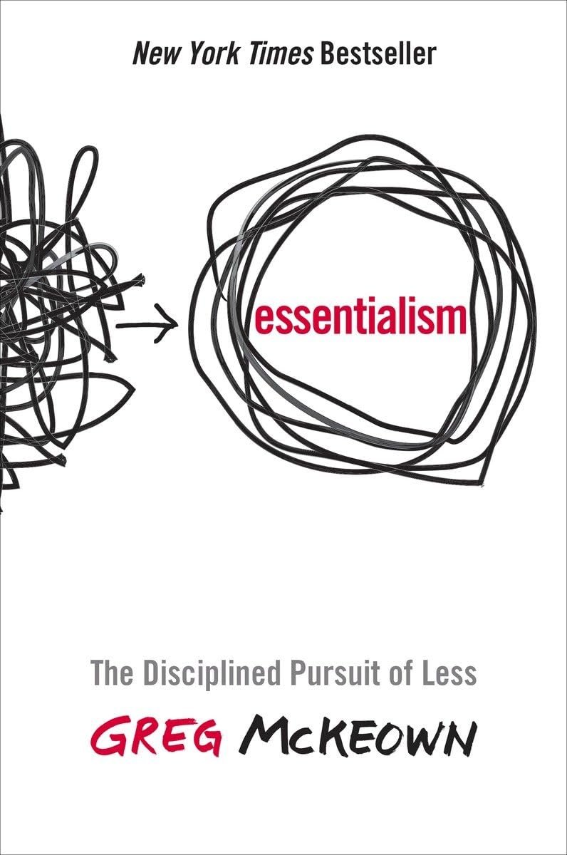 Essentialism by Greg McKeown book cover Essentialism: The Disciplined Pursuit of Less by Greg McKeown book cover