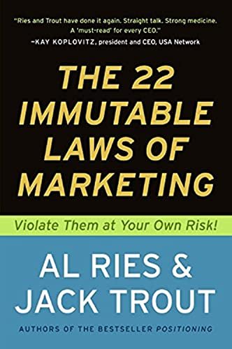 The 22 Immutable Laws of Marketing book cover by Al Ries and Jack Trout