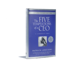The Five Temptations of a CEO by Patrick Lencioni book cover