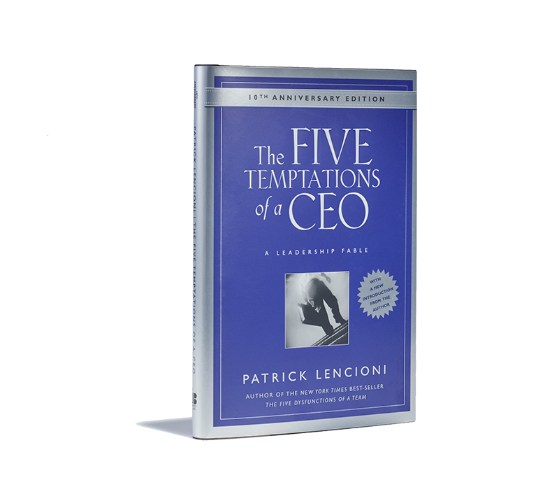 The Five Temptations of a CEO by Patrick Lencioni book cover