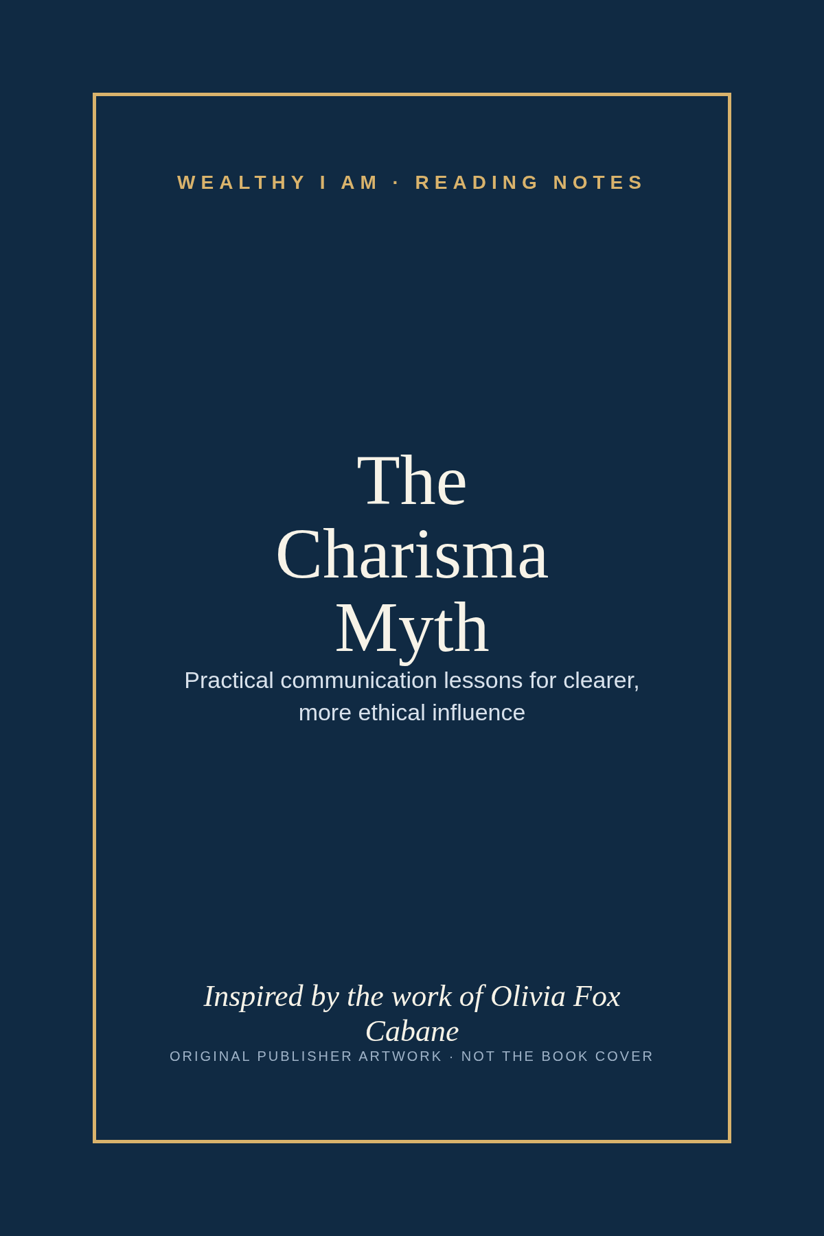 Original publisher artwork for The Charisma Myth by Olivia Fox Cabane